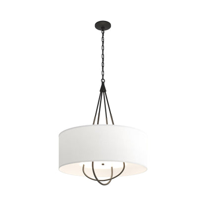 Loop Pendant Light in Black (Dark Smoke/Natural Anna).