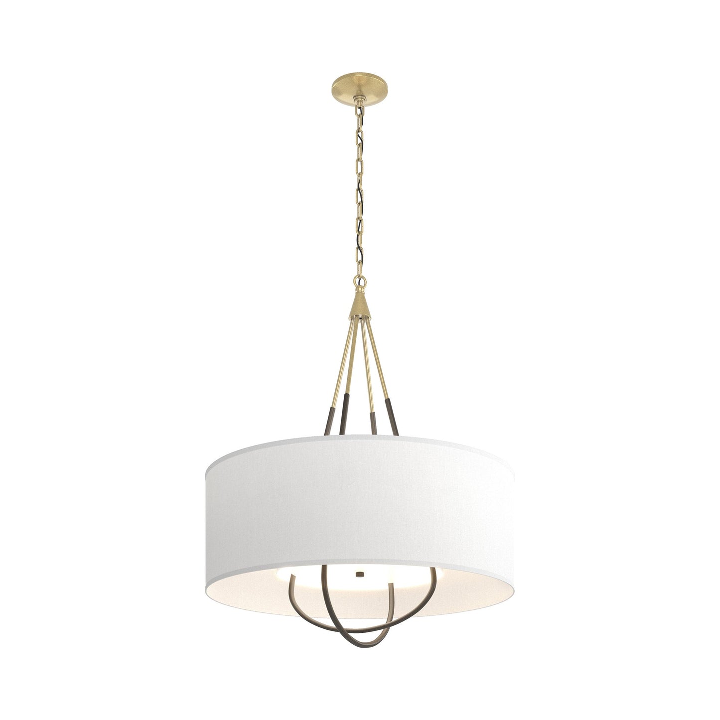 Loop Pendant Light in Modern Brass (Dark Smoke/Natural Anna).