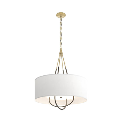 Loop Pendant Light in Modern Brass (Dark Smoke/Natural Anna).