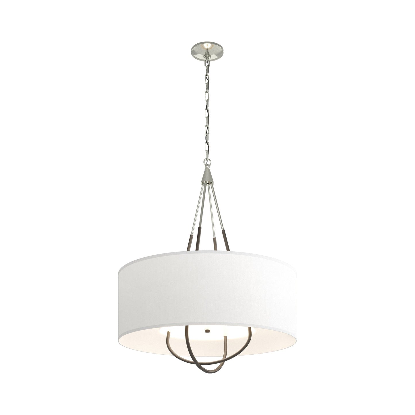 Loop Pendant Light in Sterling (Dark Smoke/Natural Anna).