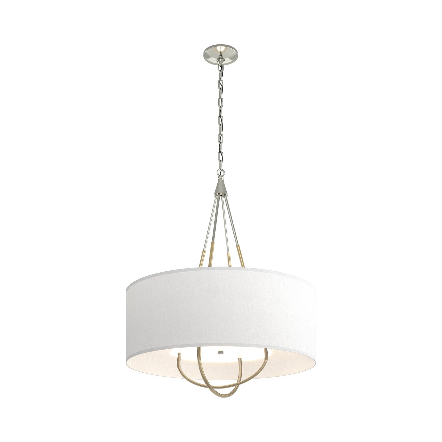 Loop Pendant Light in Sterling (Modern Brass/Natural Anna).