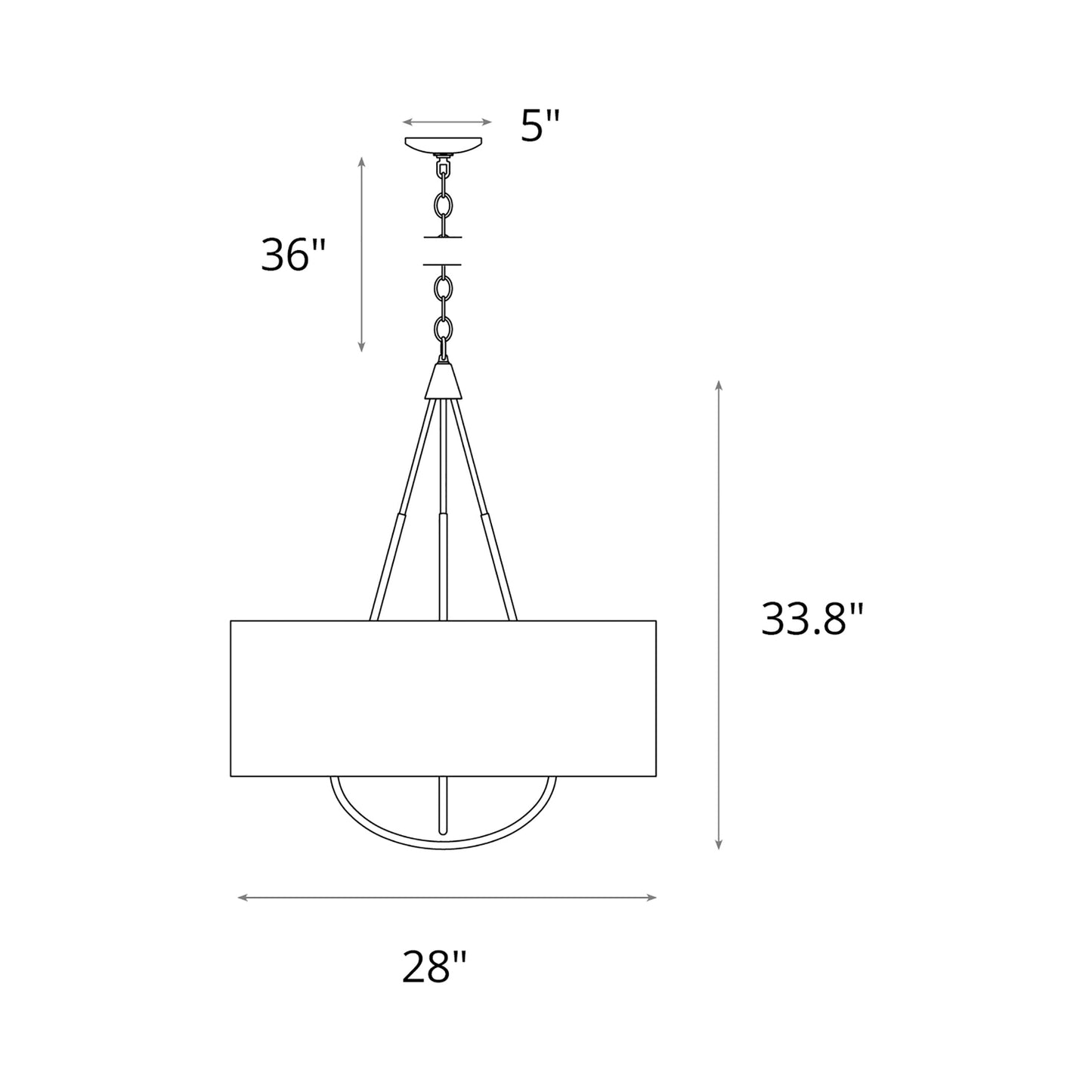 Loop Pendant Light - line drawing.