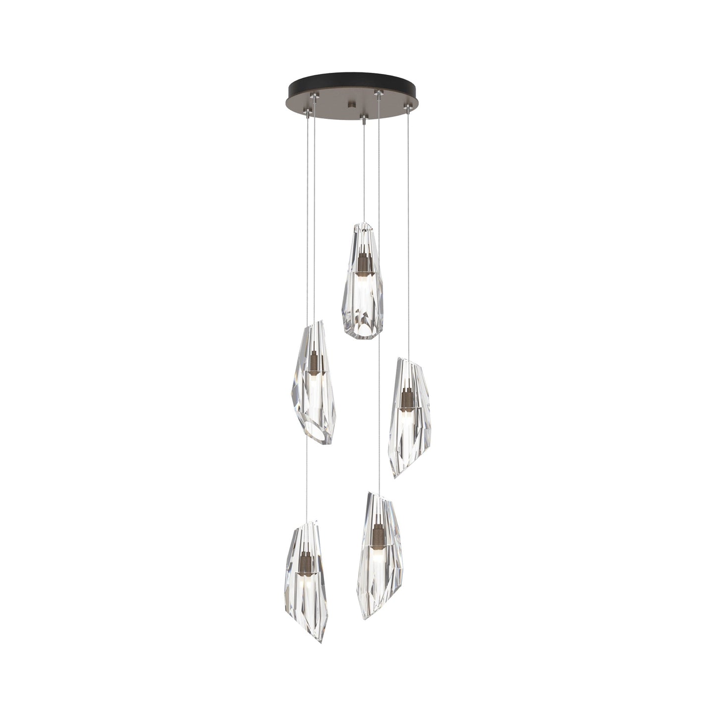 Luma Round Multi Light Pendant Light in Bronze (Standard/5-Light).