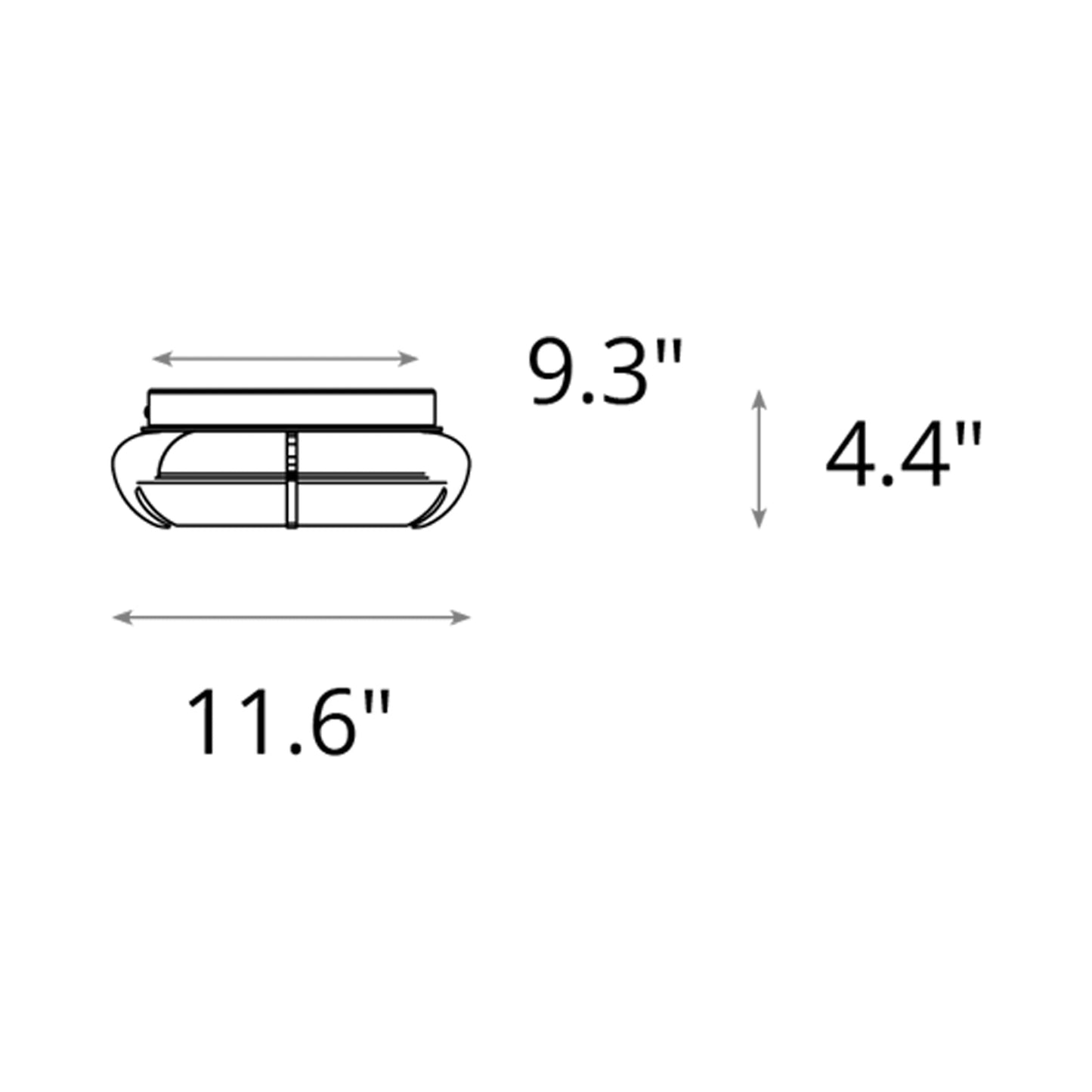 Lustra LED Ceiling / Wall Light - line drawing.