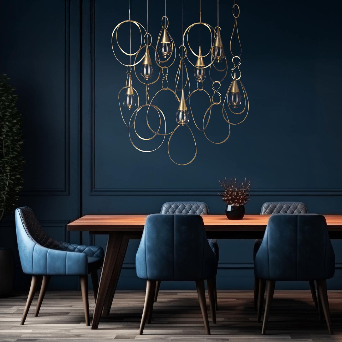 Lyric Linear Pendant Light in dining room.