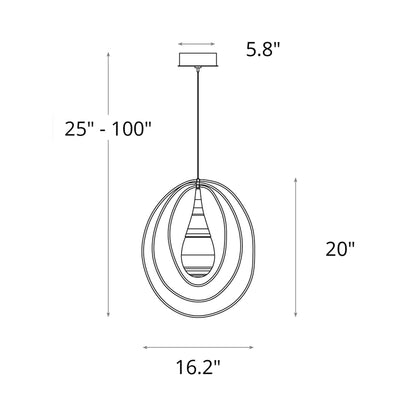 Lyric Pendant Light - line drawing.