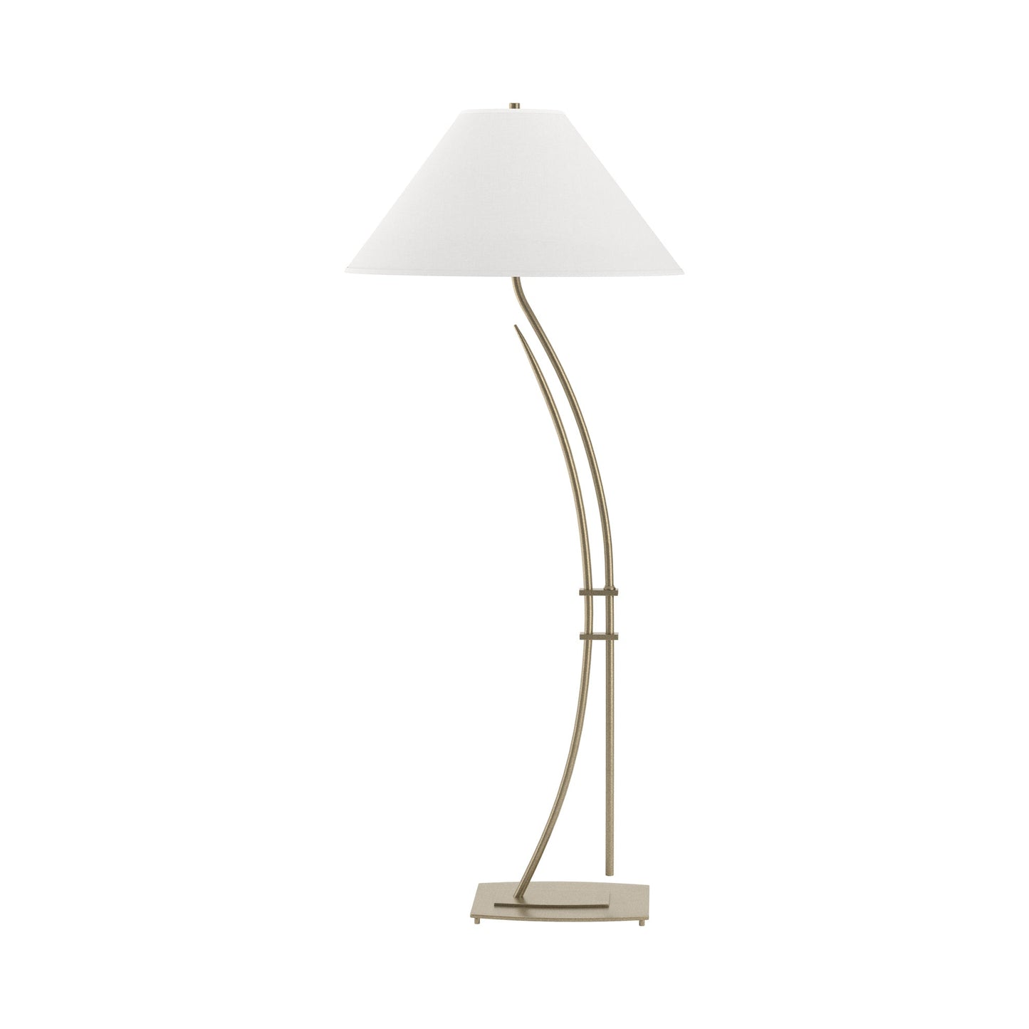 Metamorphic Contemporary Floor Lamp in Soft Gold.