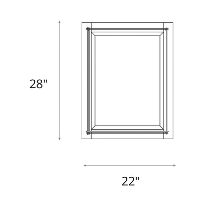 Metra Beveled Mirror - line drawing.