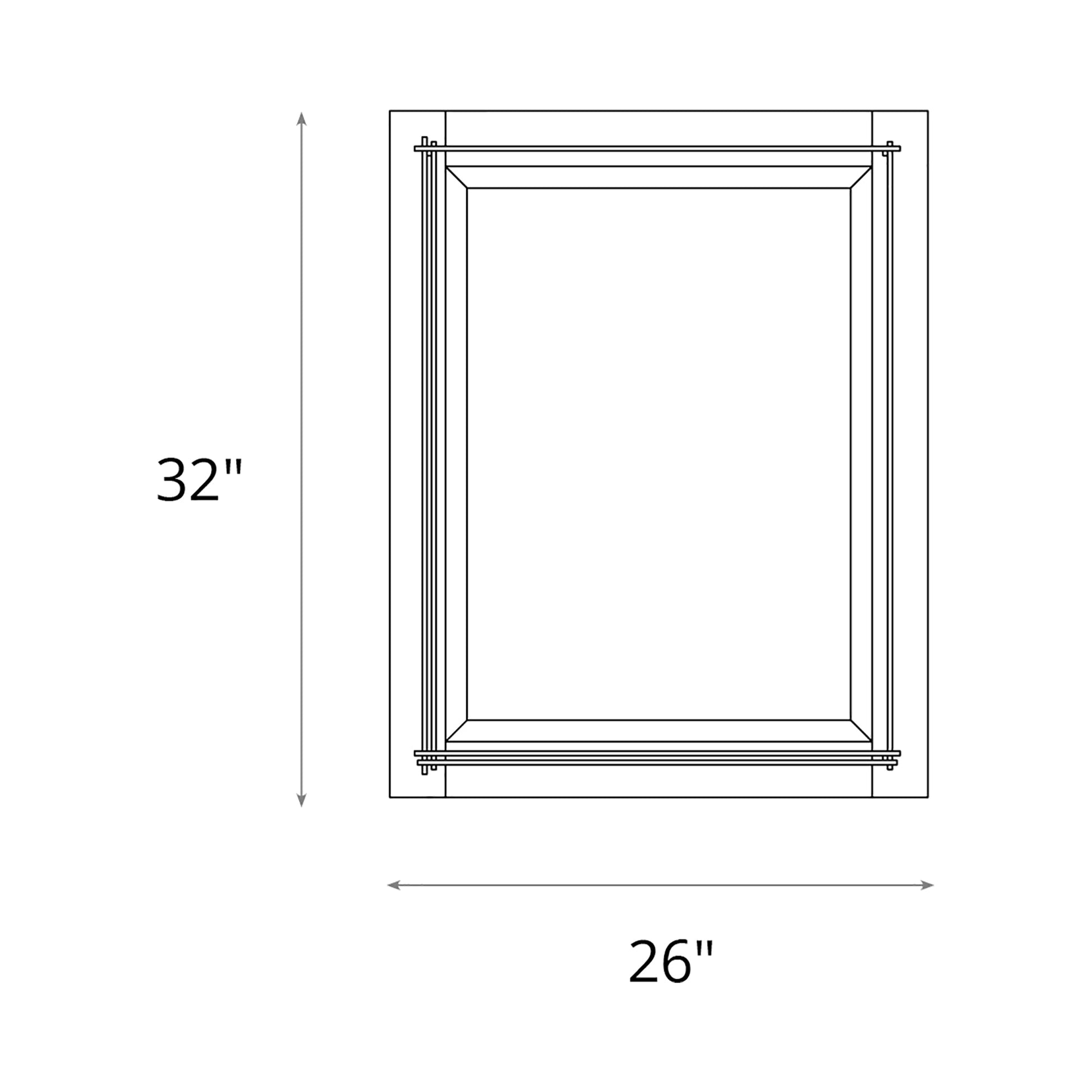 Metra Beveled Mirror - line drawing.
