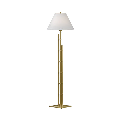 Metra Double Floor Lamp in Modern Brass.
