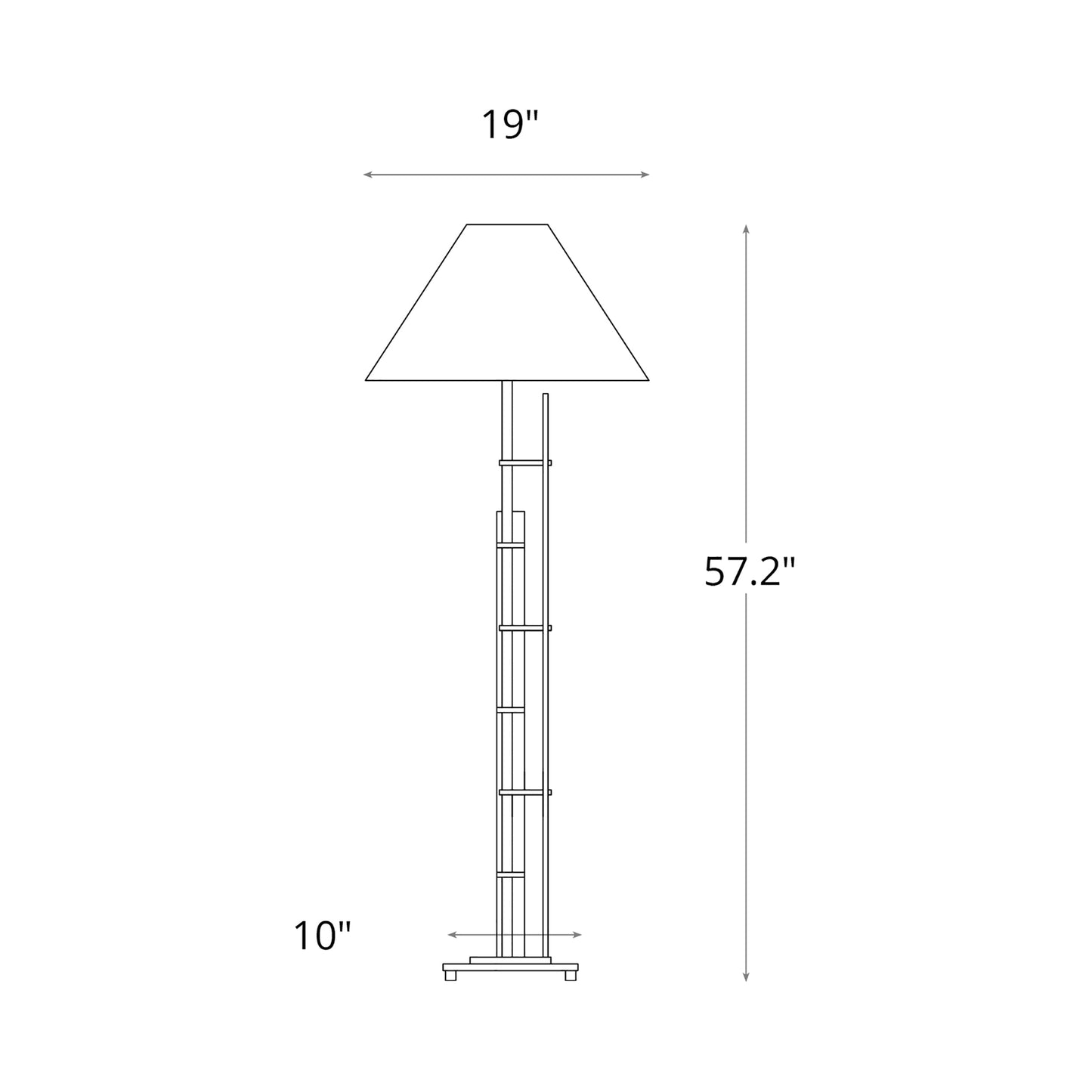 Metra Double Floor Lamp - line drawing.