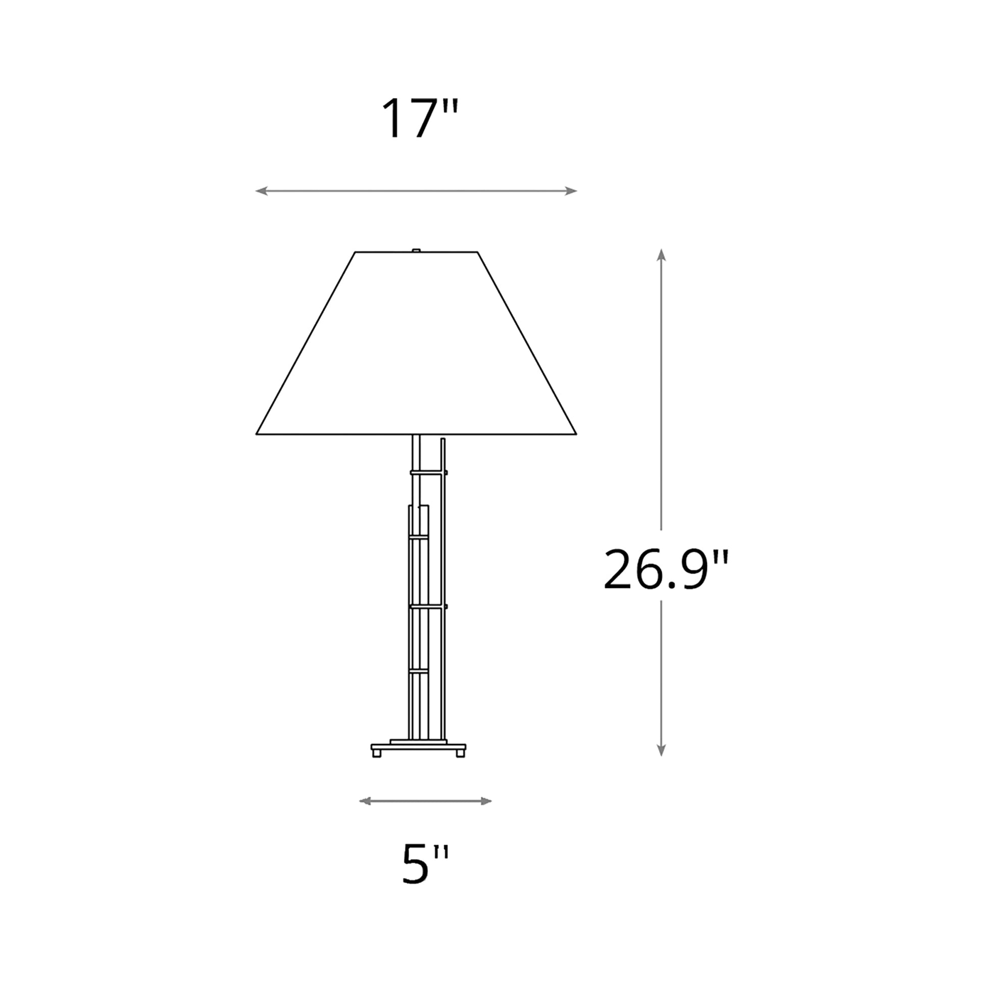 Metra Double Table Lamp - line drawing.