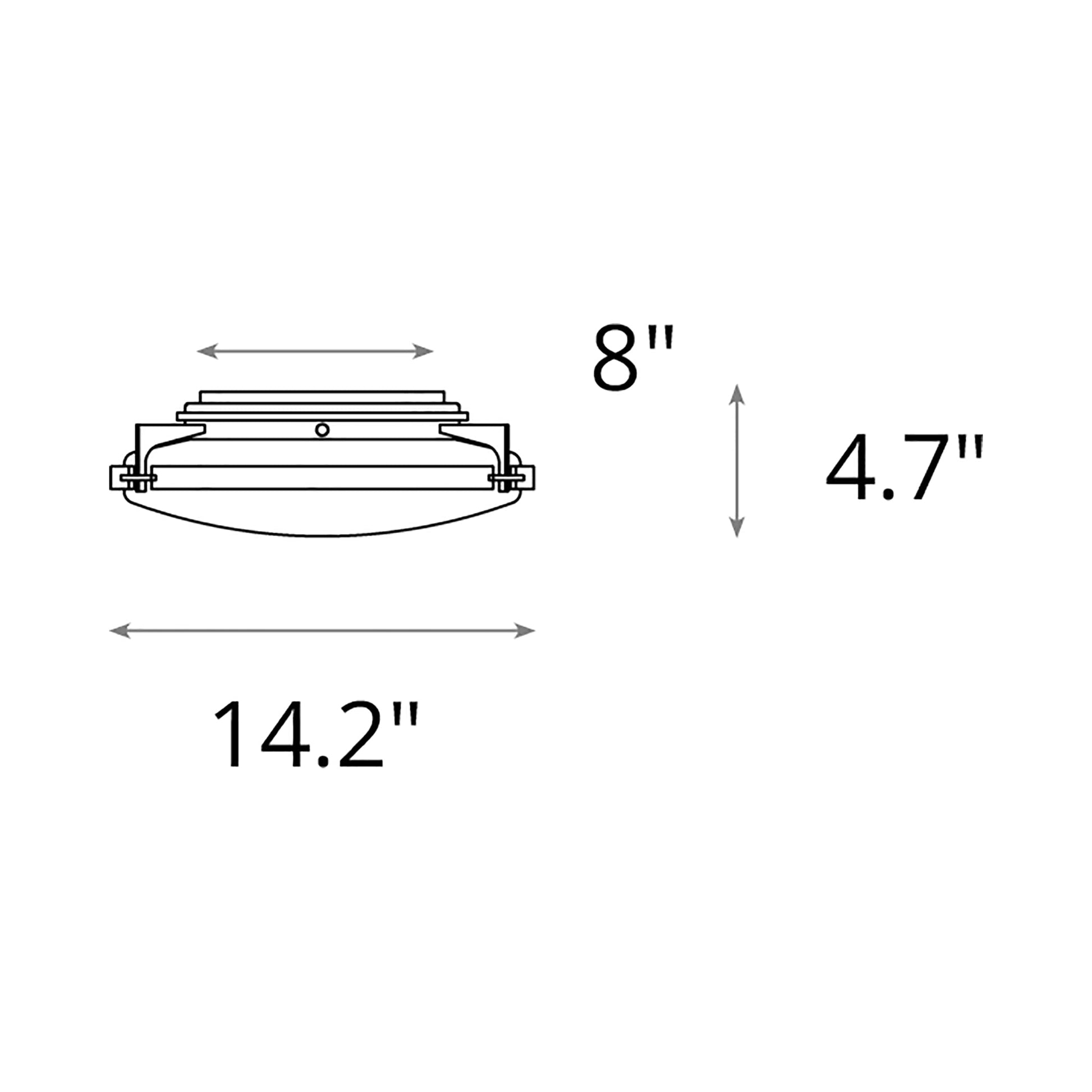 Metra Flush Mount Ceiling Light - line drawing.