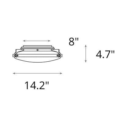 Metra Flush Mount Ceiling Light - line drawing.