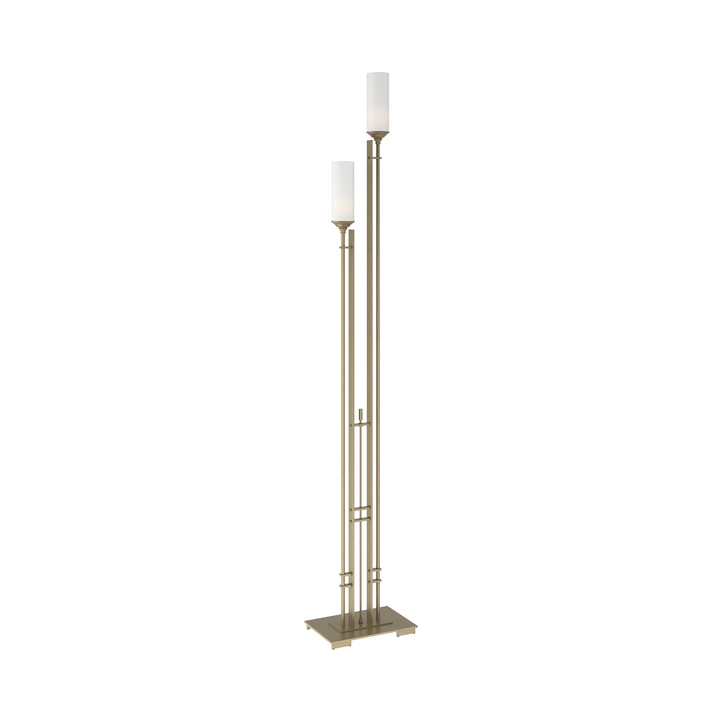 Metra Twin Tall Floor Lamp in Soft Gold.