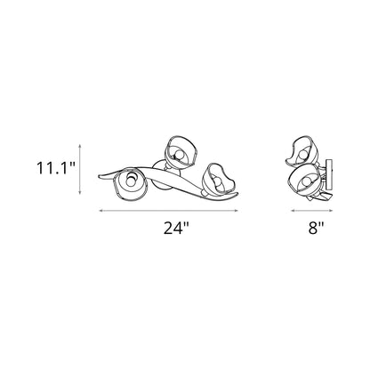 Mika Ceiling / Wall Light - line drawing.