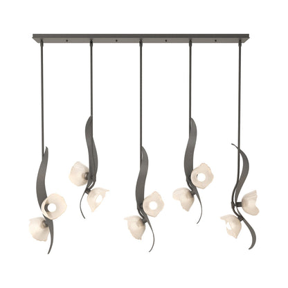 Mika Linear Pendant Light in Natural Iron.