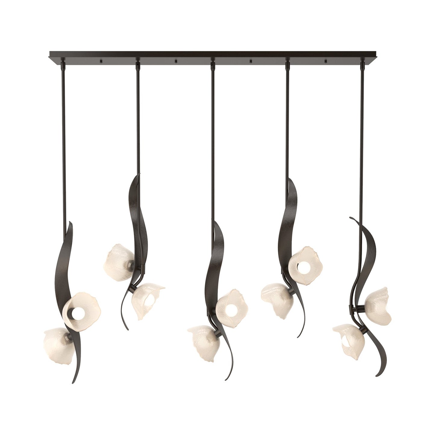Mika Linear Pendant Light in Oil Rubbed Bronze.