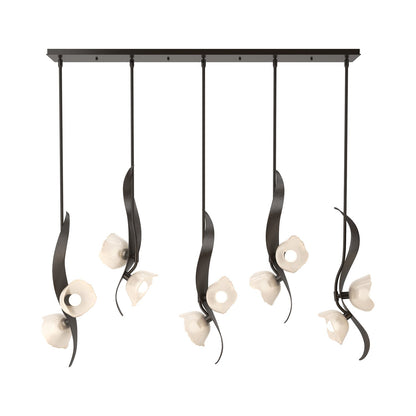 Mika Linear Pendant Light in Oil Rubbed Bronze.