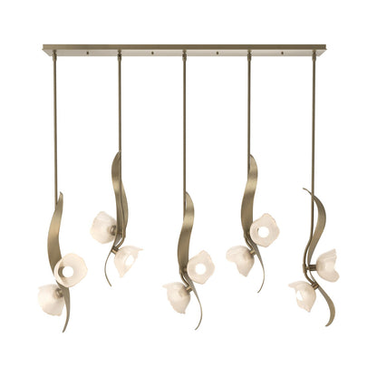 Mika Linear Pendant Light in Soft Gold.