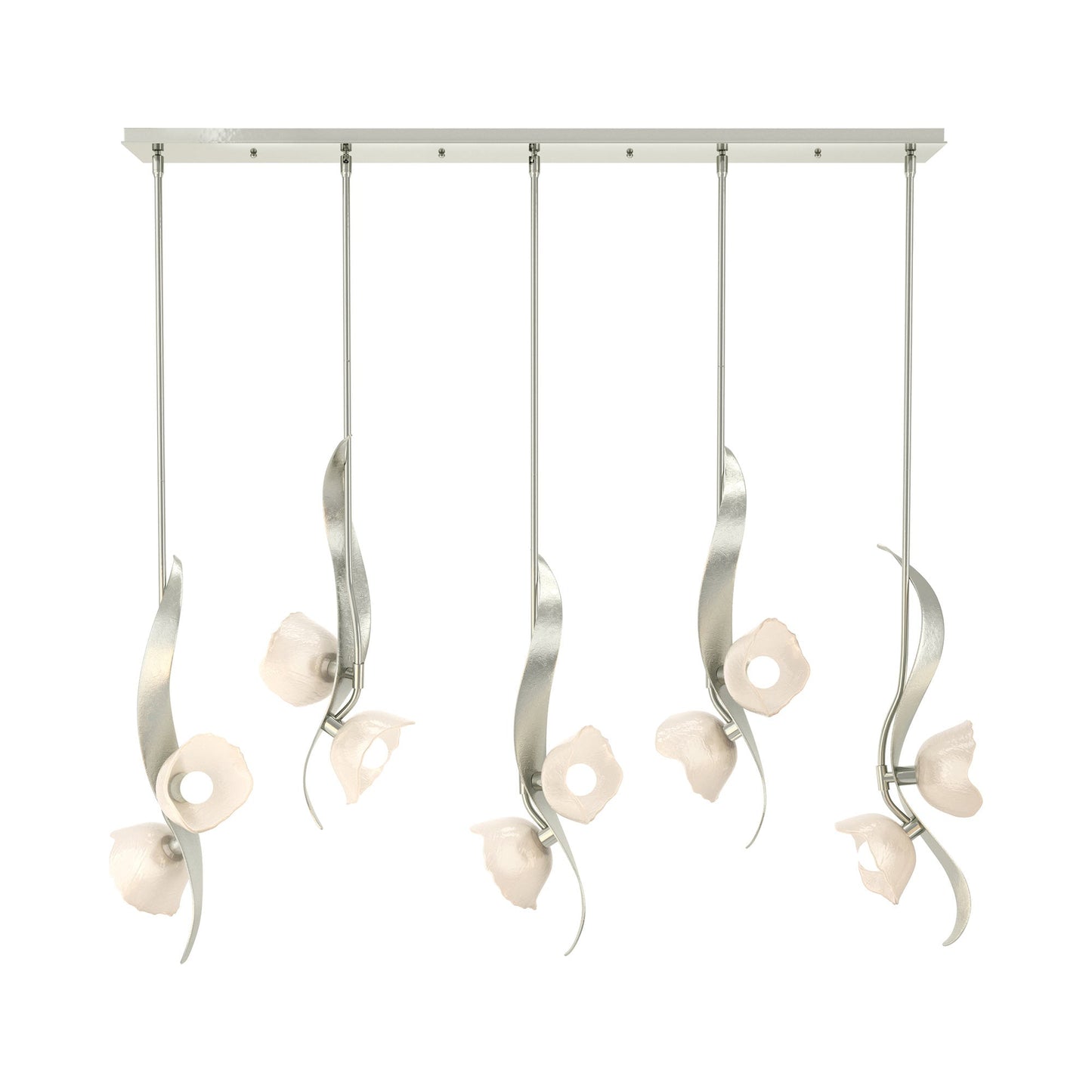 Mika Linear Pendant Light in Sterling.