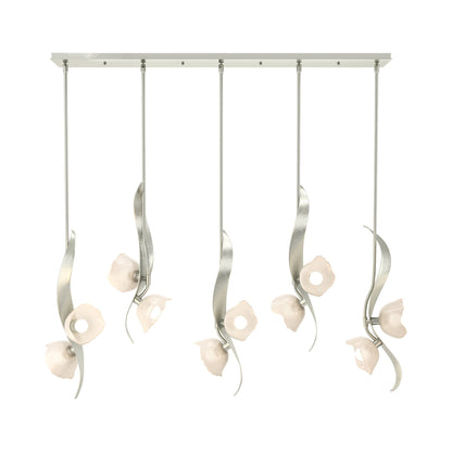 Mika Linear Pendant Light in Sterling.