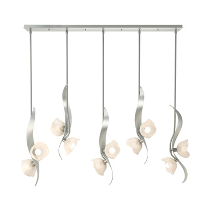 Mika Linear Pendant Light in Vintage Platinum.