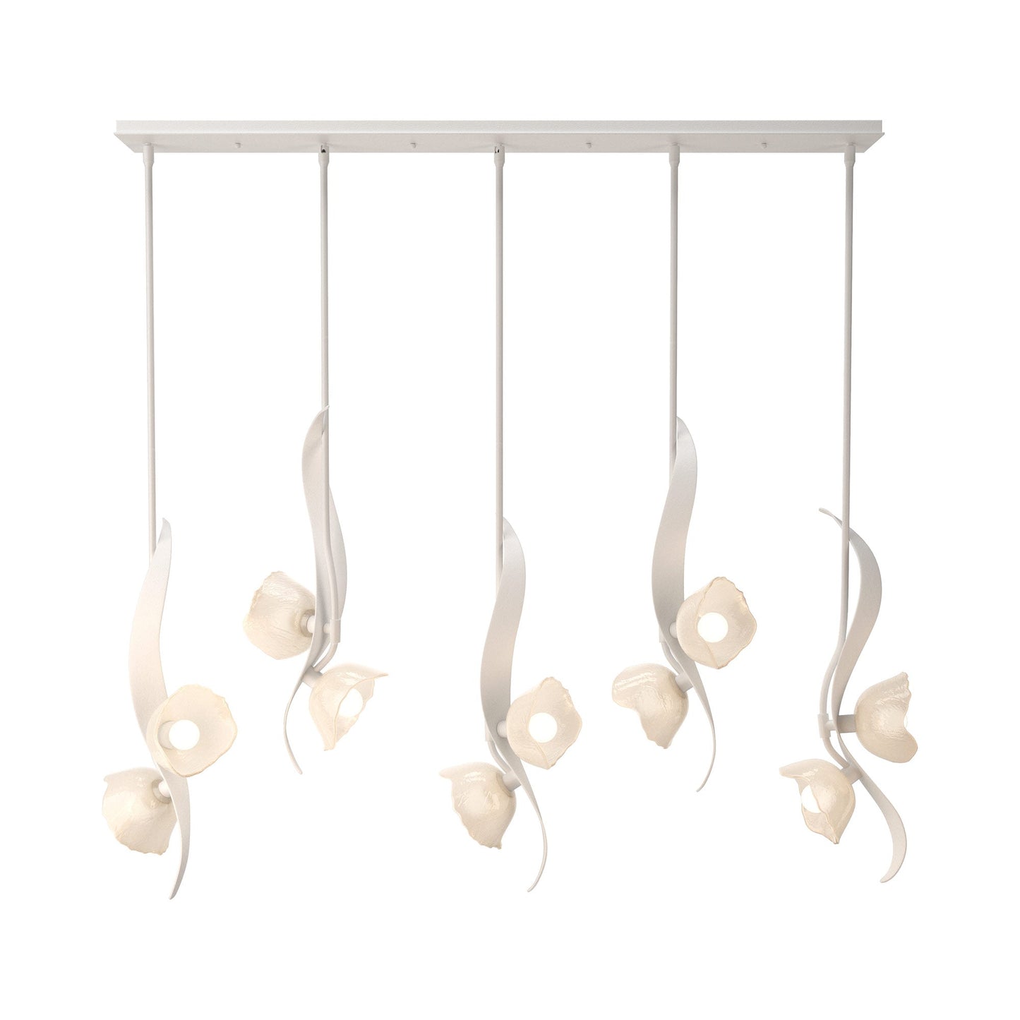 Mika Linear Pendant Light in White.