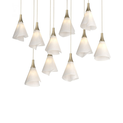 Mobius Linear Pendant Light in Soft Gold (Long).