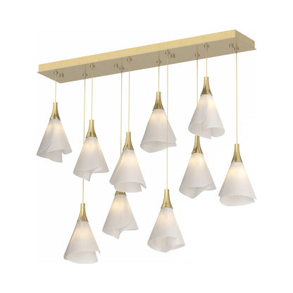 Mobius Linear Pendant Light in Modern Brass (Standard).