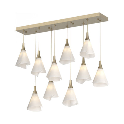 Mobius Linear Pendant Light in Soft Gold (Standard).