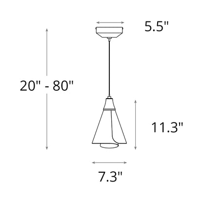 Mobius Low Voltage Mini Pendant Light - line drawing.