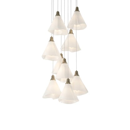 Mobius Round Pendant Light in Soft Gold (Long).