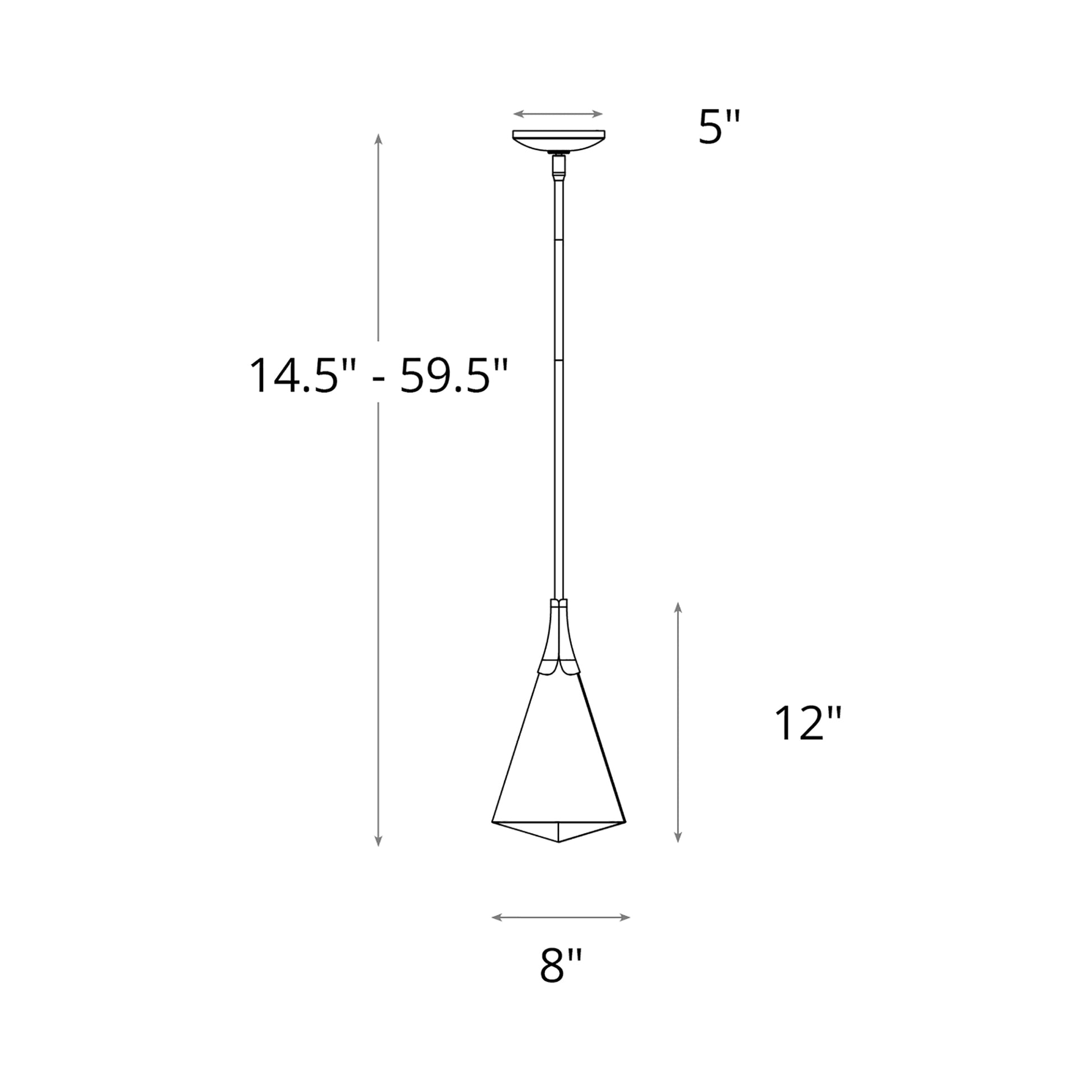 Mobius Single Mini Pendant Light - line drawing.