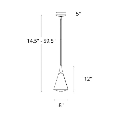 Mobius Single Mini Pendant Light - line drawing.