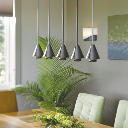 Mobius Steel Shade Pendant Light in living room.