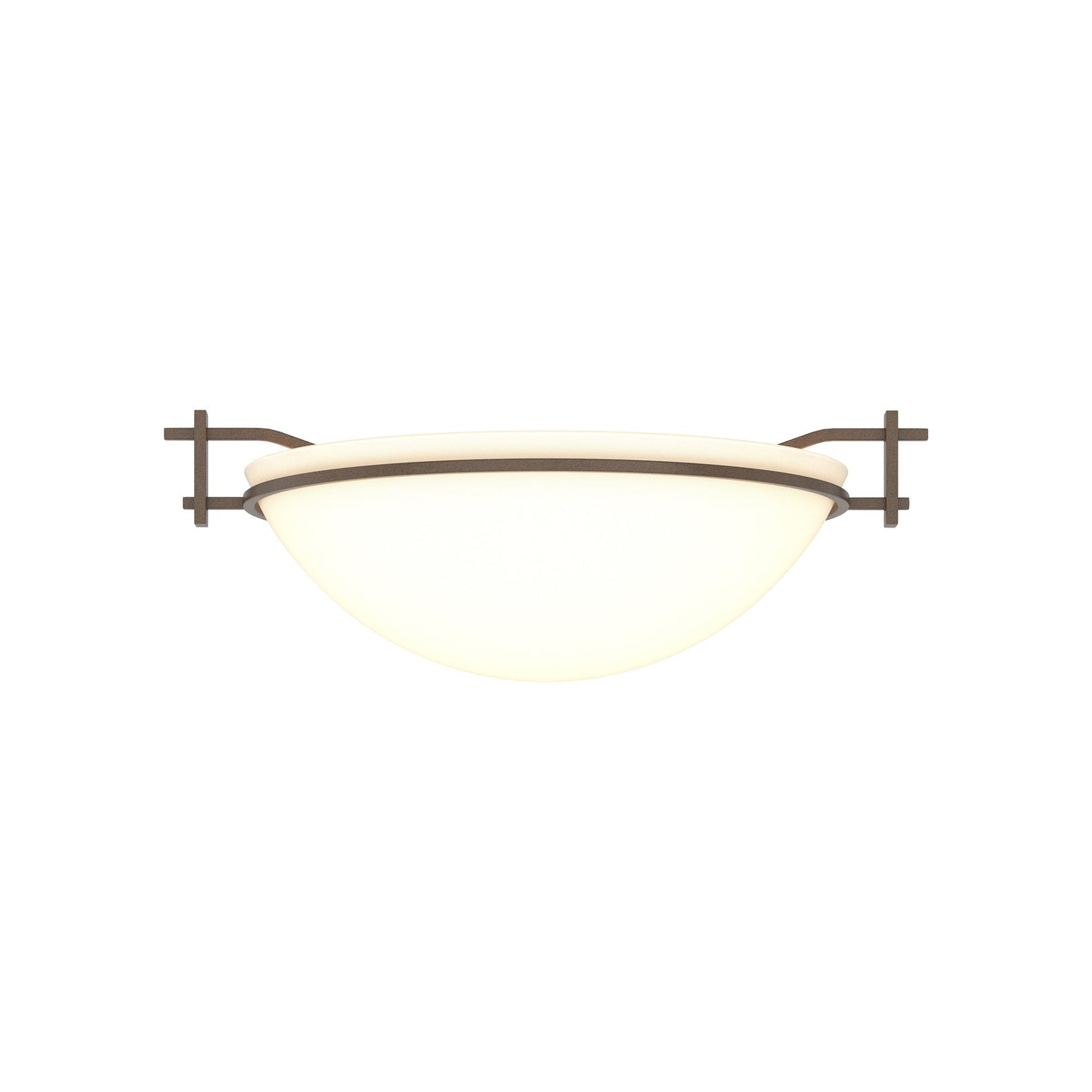 Moonband Semi Flush Mount Ceiling Light in Bronze (Small/Opal Glass).