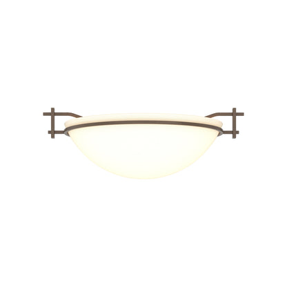 Moonband Semi Flush Mount Ceiling Light in Bronze (Small/Opal Glass).