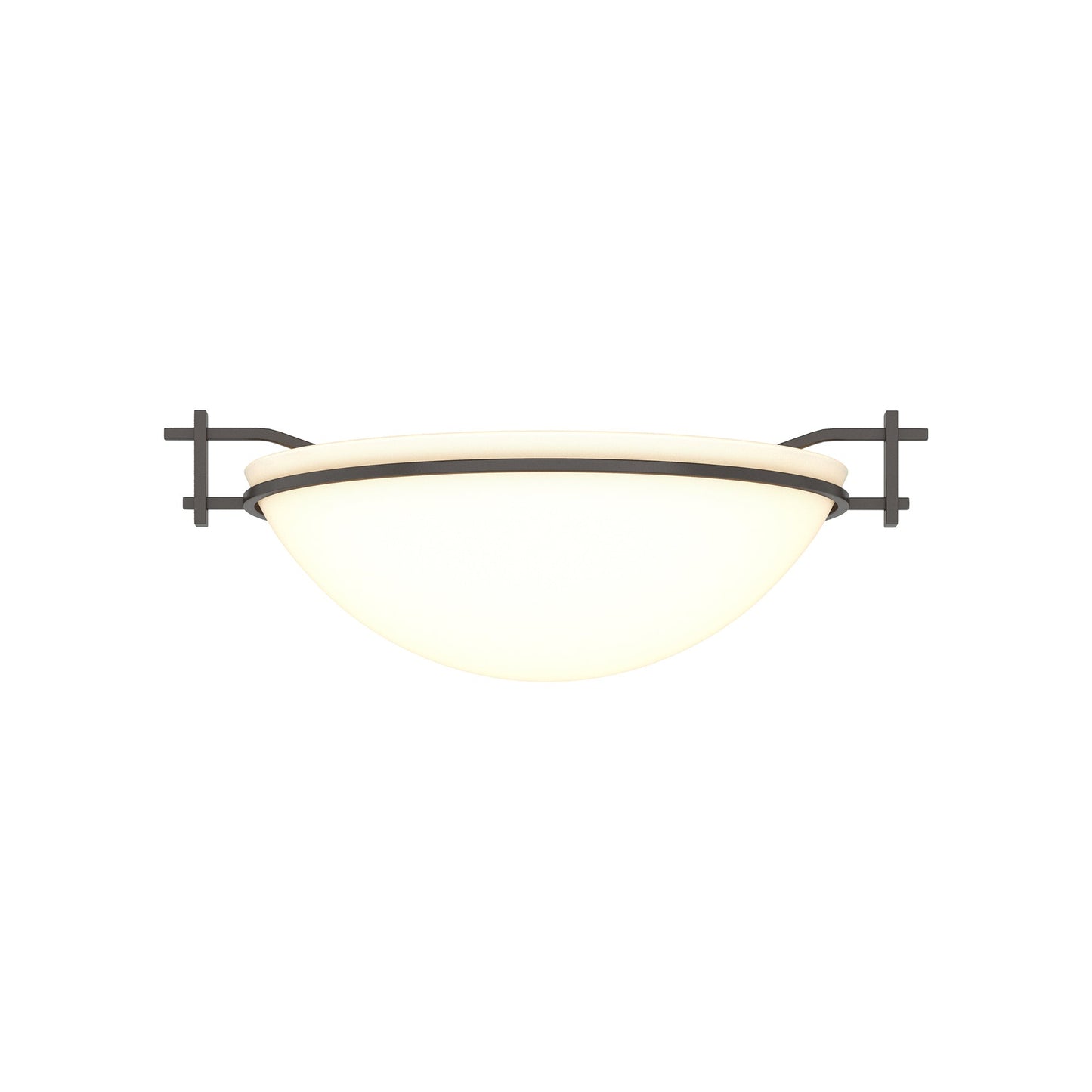 Moonband Semi Flush Mount Ceiling Light in Oil Rubbed Bronze (Small/Opal Glass).