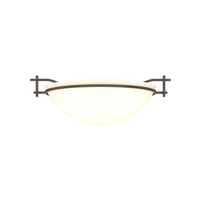 Moonband Semi Flush Mount Ceiling Light in Oil Rubbed Bronze (Small/Opal Glass).
