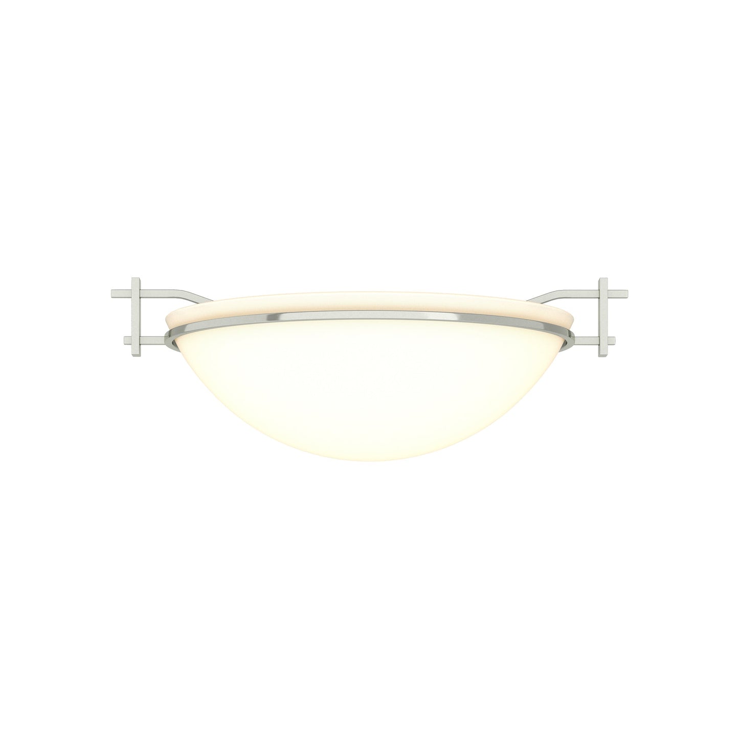 Moonband Semi Flush Mount Ceiling Light in Sterling (Small/Opal Glass).