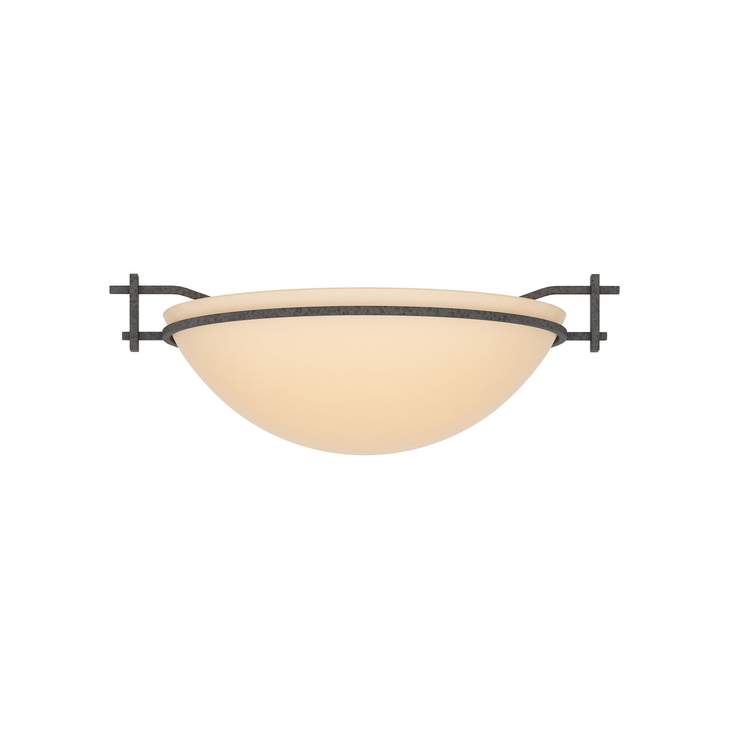 Moonband Semi Flush Mount Ceiling Light in Natural Iron (Small/Sand Glass).