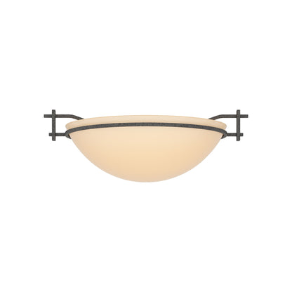 Moonband Semi Flush Mount Ceiling Light in Natural Iron (Small/Sand Glass).