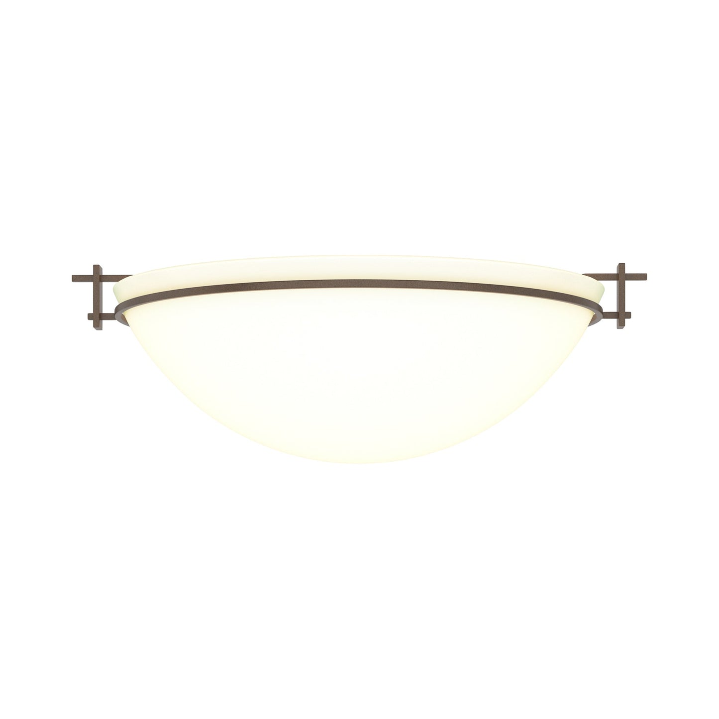 Moonband Semi Flush Mount Ceiling Light in Bronze (Large/Opal Glass).