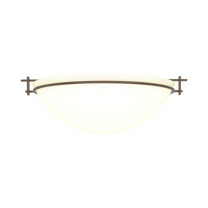 Moonband Semi Flush Mount Ceiling Light in Bronze (Large/Opal Glass).