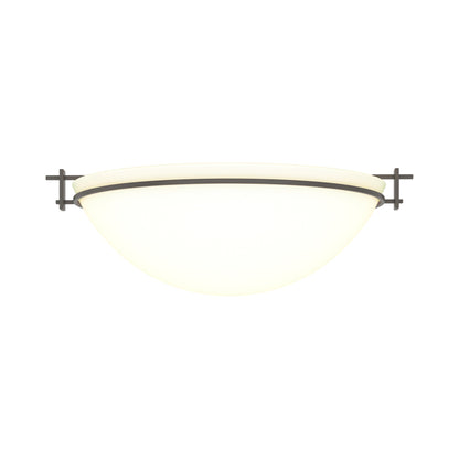 Moonband Semi Flush Mount Ceiling Light in Dark Smoke (Large/Opal Glass).
