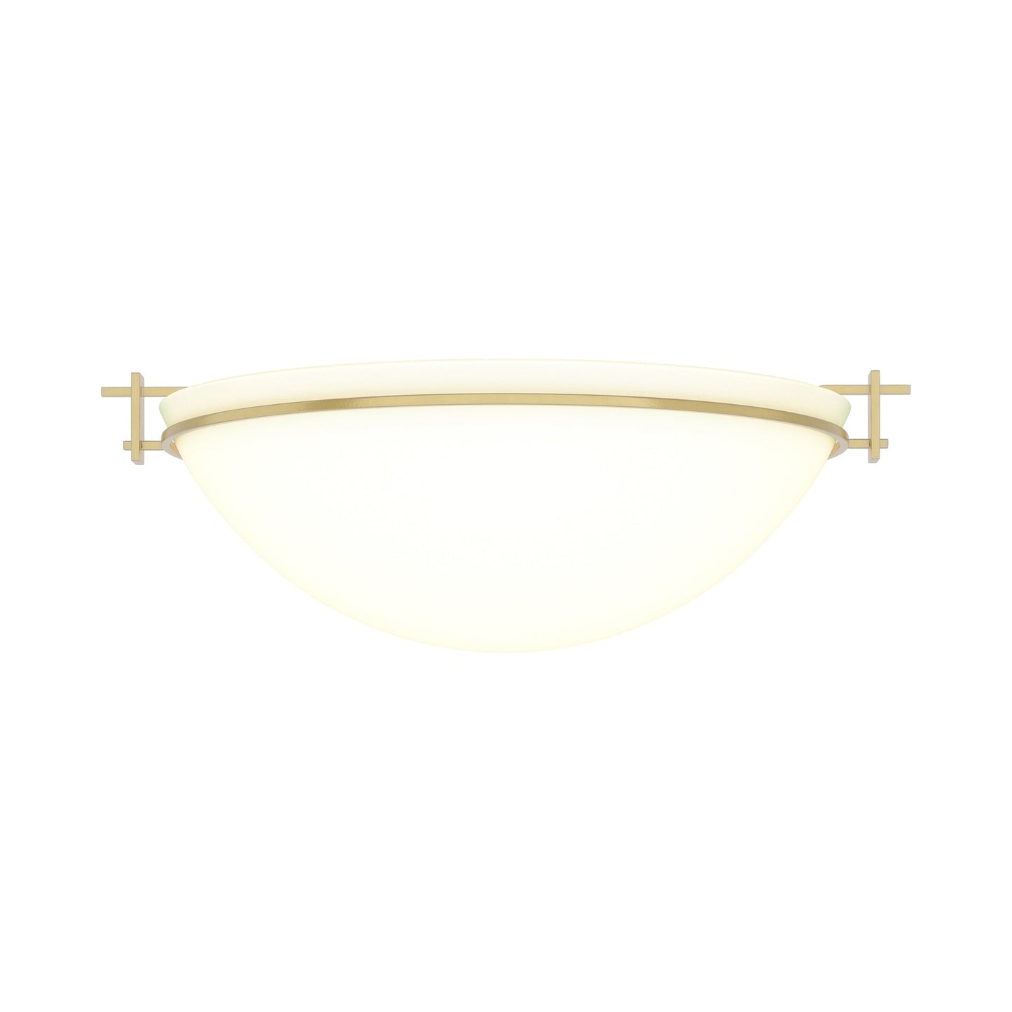Moonband Semi Flush Mount Ceiling Light in Modern Brass (Large/Opal Glass).
