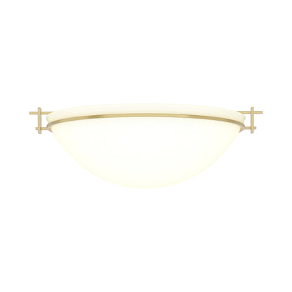 Moonband Semi Flush Mount Ceiling Light in Modern Brass (Large/Opal Glass).