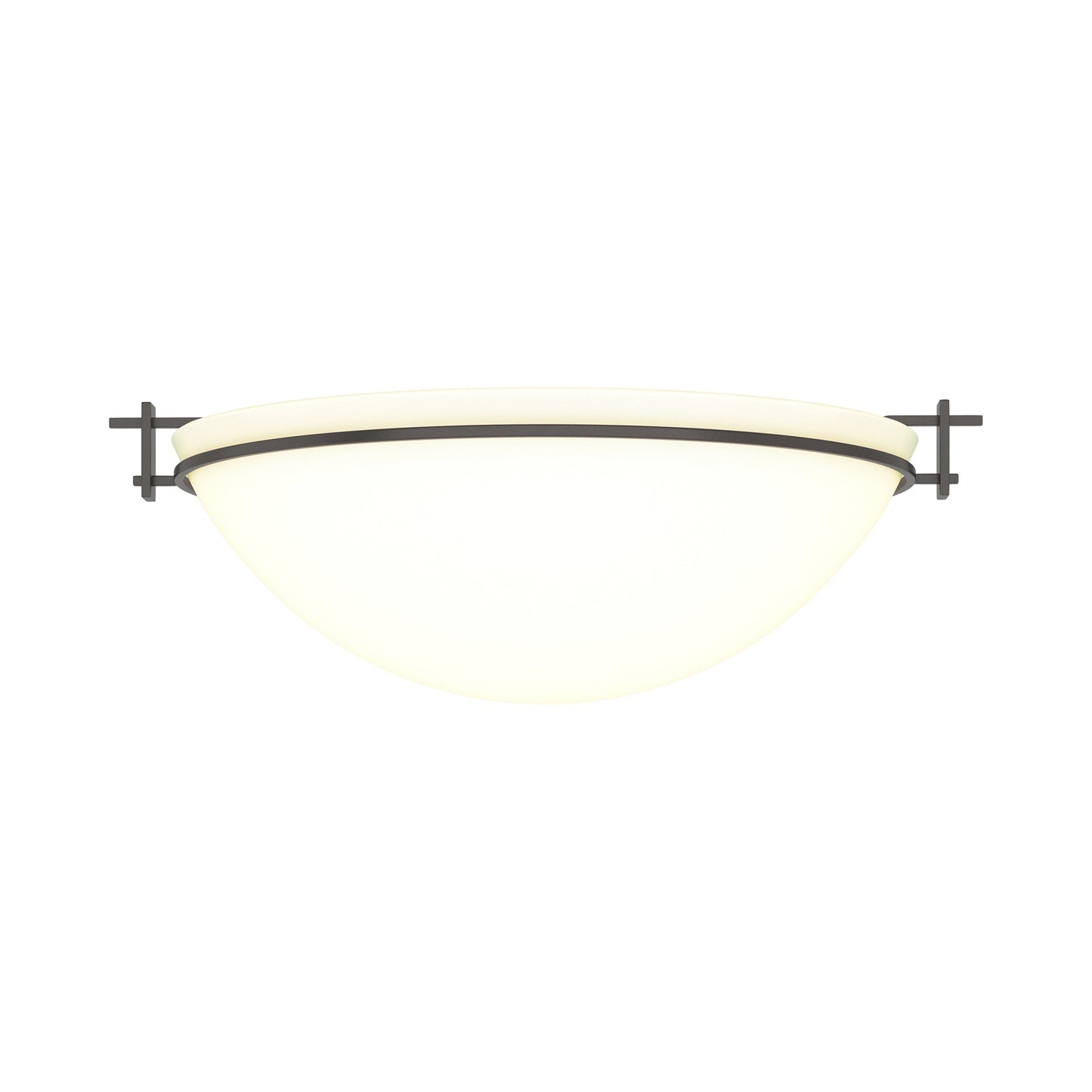Moonband Semi Flush Mount Ceiling Light in Oil Rubbed Bronze (Large/Opal Glass).