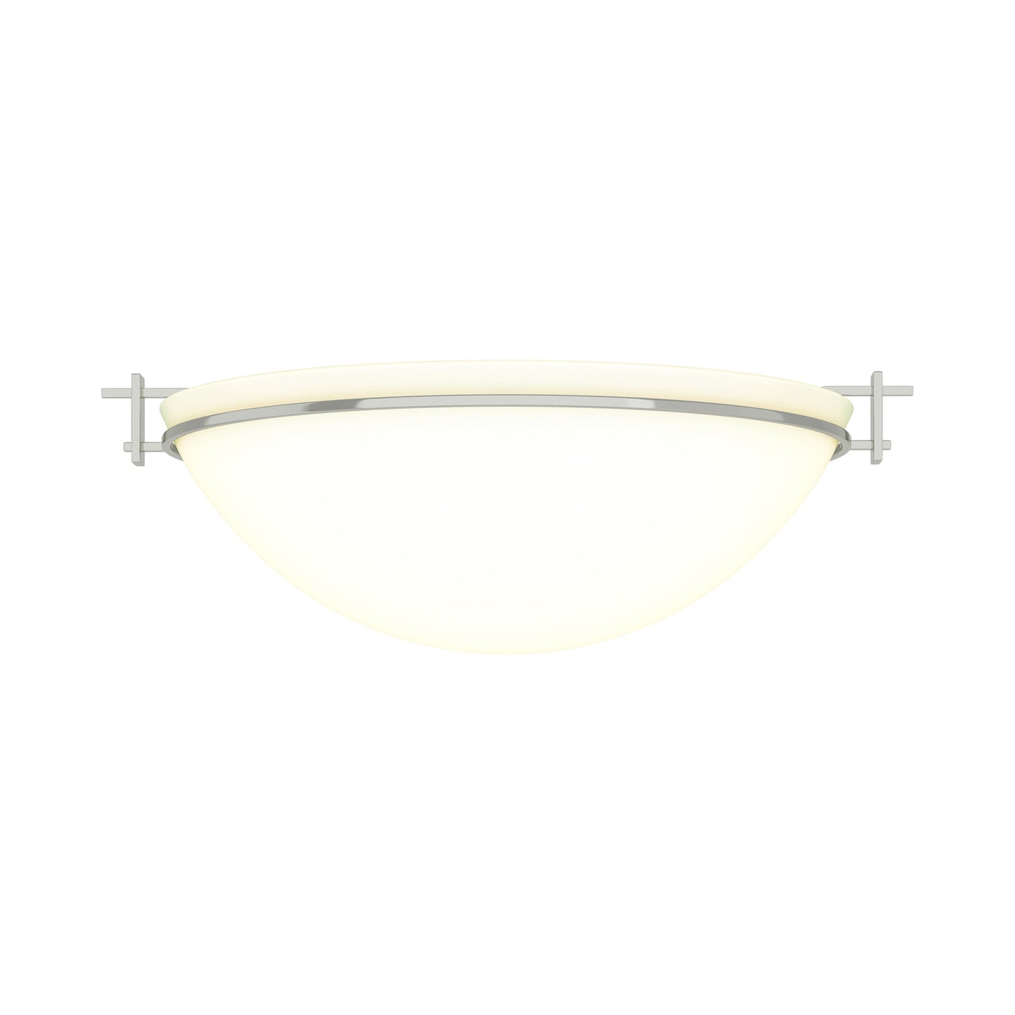 Moonband Semi Flush Mount Ceiling Light in Sterling (Large/Opal Glass).